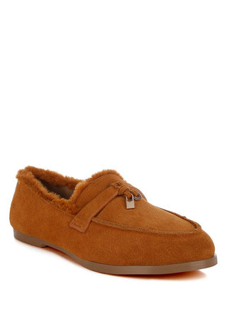 Ohrid Suede & Faux Fur Flat Loafers - 1985 the VAULT Boutique