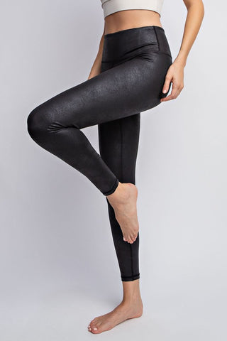 PU Chintz Full-Length Leggings - 1985 the VAULT Boutique