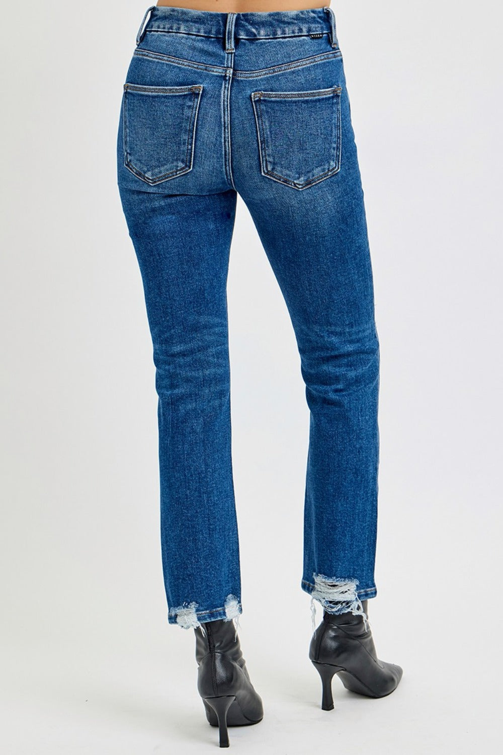 RISEN Full Size High Rise Distressed Crop Straight Jeans - 1985 the VAULT Boutique