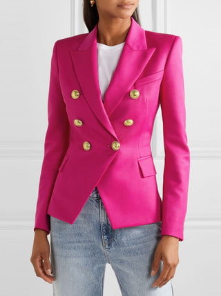 Lapel Collar Long Sleeve Blazer - 1985 the VAULT Boutique