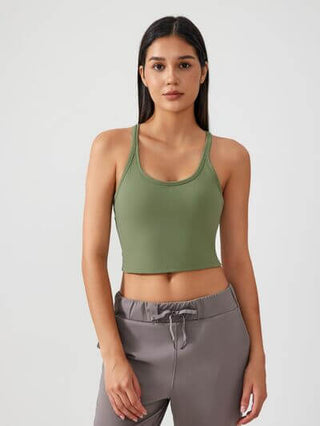 Millennia Scoop Neck Active Tank with Detachable Chest Pads - 1985 the VAULT Boutique