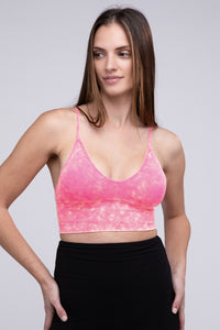 Washed Ribbed Bra Padded Tank Top - 1985 the VAULT Boutique