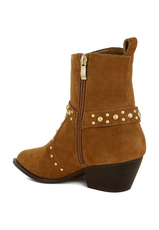 Rodeo Studded Suede Ankle Boots - 1985 the VAULT Boutique