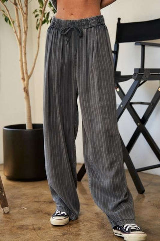 Stripe Button Down Shirt and Long Pants Set - 1985 the VAULT Boutique