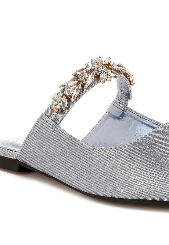 Magnum Diamante Strap Glitter Mules - 1985 the VAULT Boutique