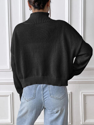 Bow Turtleneck Long Sleeve Sweater - 1985 the VAULT Boutique