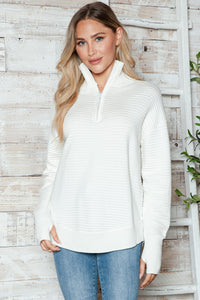 Half Zip Long Sleeve Knit Top - 1985 the VAULT Boutique