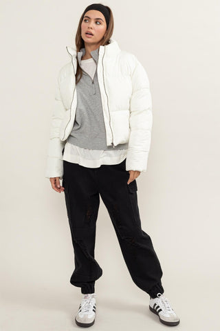 HYFVE Quilted Back Drawstring Puffer Jacket - 1985 the VAULT Boutique