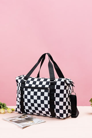 Zenana Checkered Multi-Pocket Travel Bag - 1985 the VAULT Boutique