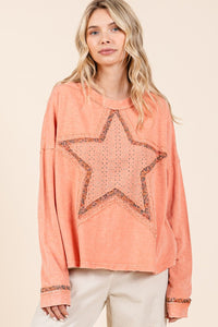 Mittoshop Mineral Wash Star Patch Long Sleeve T-Shirt - 1985 the VAULT Boutique