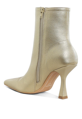 Farnak Metallic Pointed Toe Ankle Boots - 1985 the VAULT Boutique