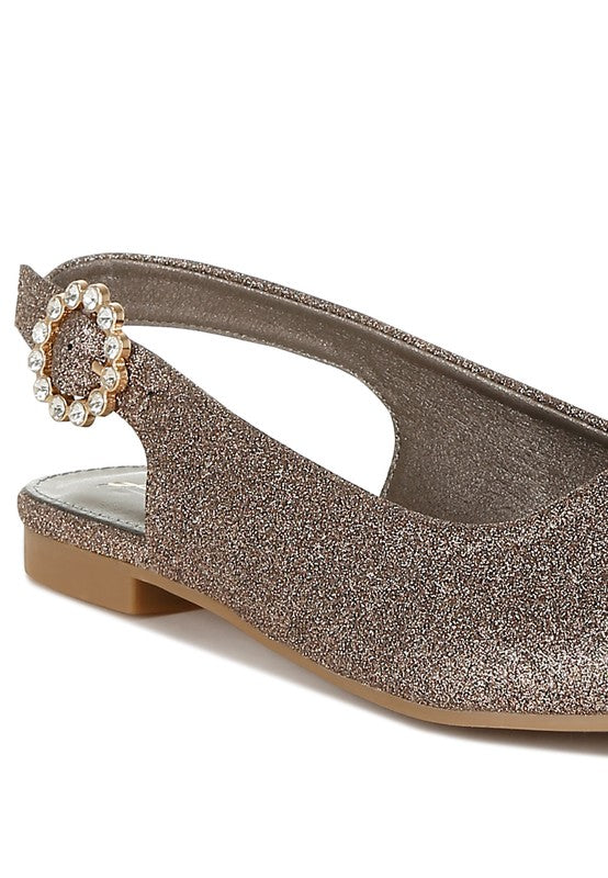 Giora Glitter Slingback Flat Sandals - 1985 the VAULT Boutique