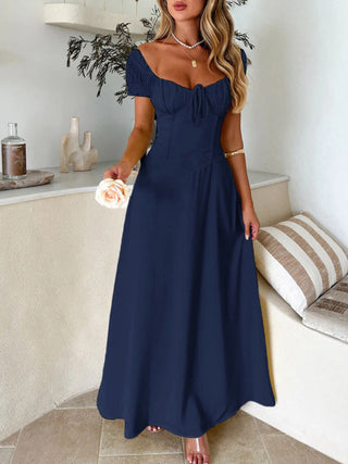 Devine Sweetheart Neck Short Sleeve Maxi Dress - 1985 the VAULT Boutique