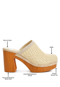 Jeydena Raffia Platform Clogs - 1985 the VAULT Boutique