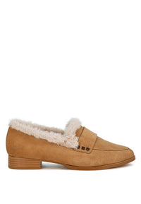 Allie Fur Trim Suede Loafers - 1985 the VAULT Boutique