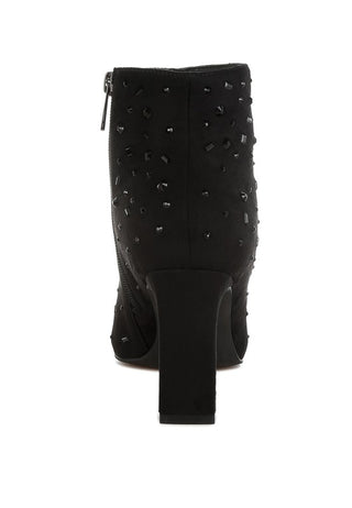 Sakura Diamante Embellished Microfiber Boots - 1985 the VAULT Boutique