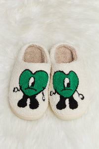 Melody Love Heart Print Plush Slippers - 1985 the VAULT Boutique