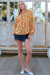 Hailey & Co Floral Off-Shoulder Balloon Sleeve Blouse - 1985 the VAULT Boutique