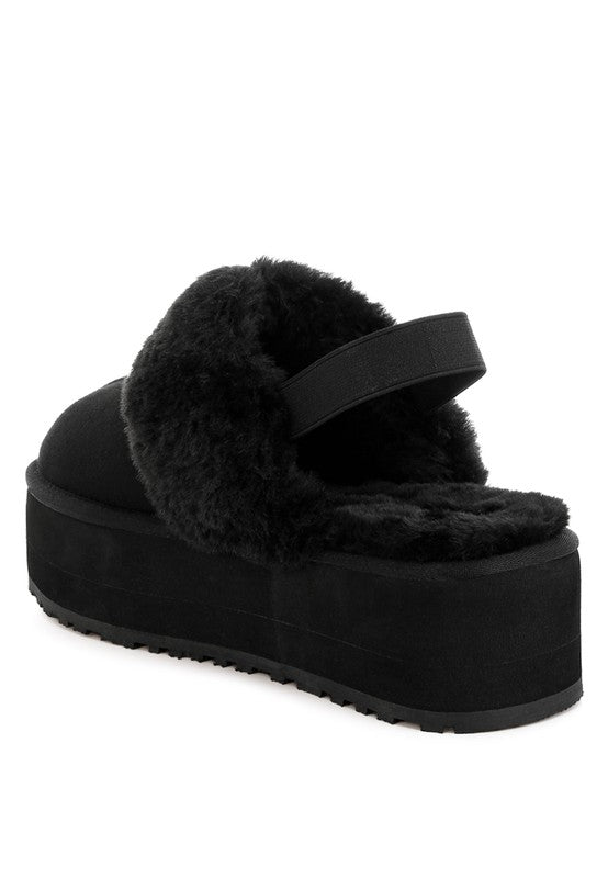 Kutchu Faux Fur Trim Platform Classic Slingback - 1985 the VAULT Boutique