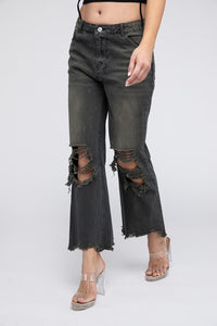 Distressed Vintage Washed Wide Leg Pants - 1985 the VAULT Boutique