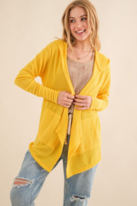 And The Why Full Size Thermal Hooded Open Front Cardigan with Pockets - 1985 the VAULT Boutique