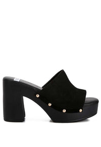 Cartera Suede High Block Heel Mules - 1985 the VAULT Boutique