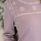 A Little Bit of Comfort Embroidered Top and Bottom Set in Dusty Mauve