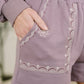 A Little Bit of Comfort Embroidered Top and Bottom Set in Dusty Mauve