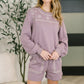 A Little Bit of Comfort Embroidered Top and Bottom Set in Dusty Mauve