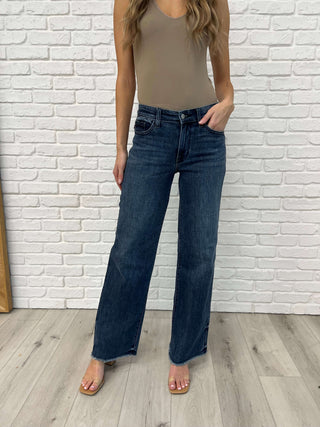 Addie Mid Rise Vintage Wash Wide Leg Jeans - 1985 the VAULT Boutique