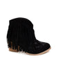 Amos Fringe Ankle Bootie in Black Suede - 1985 the VAULT Boutique