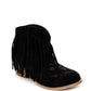 Amos Fringe Ankle Bootie in Black Suede - 1985 the VAULT Boutique