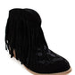 Amos Fringe Ankle Bootie in Black Suede - 1985 the VAULT Boutique