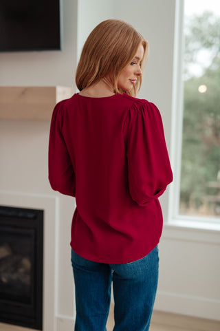 Back in Business V-Neck Blouse - 1985 the VAULT Boutique