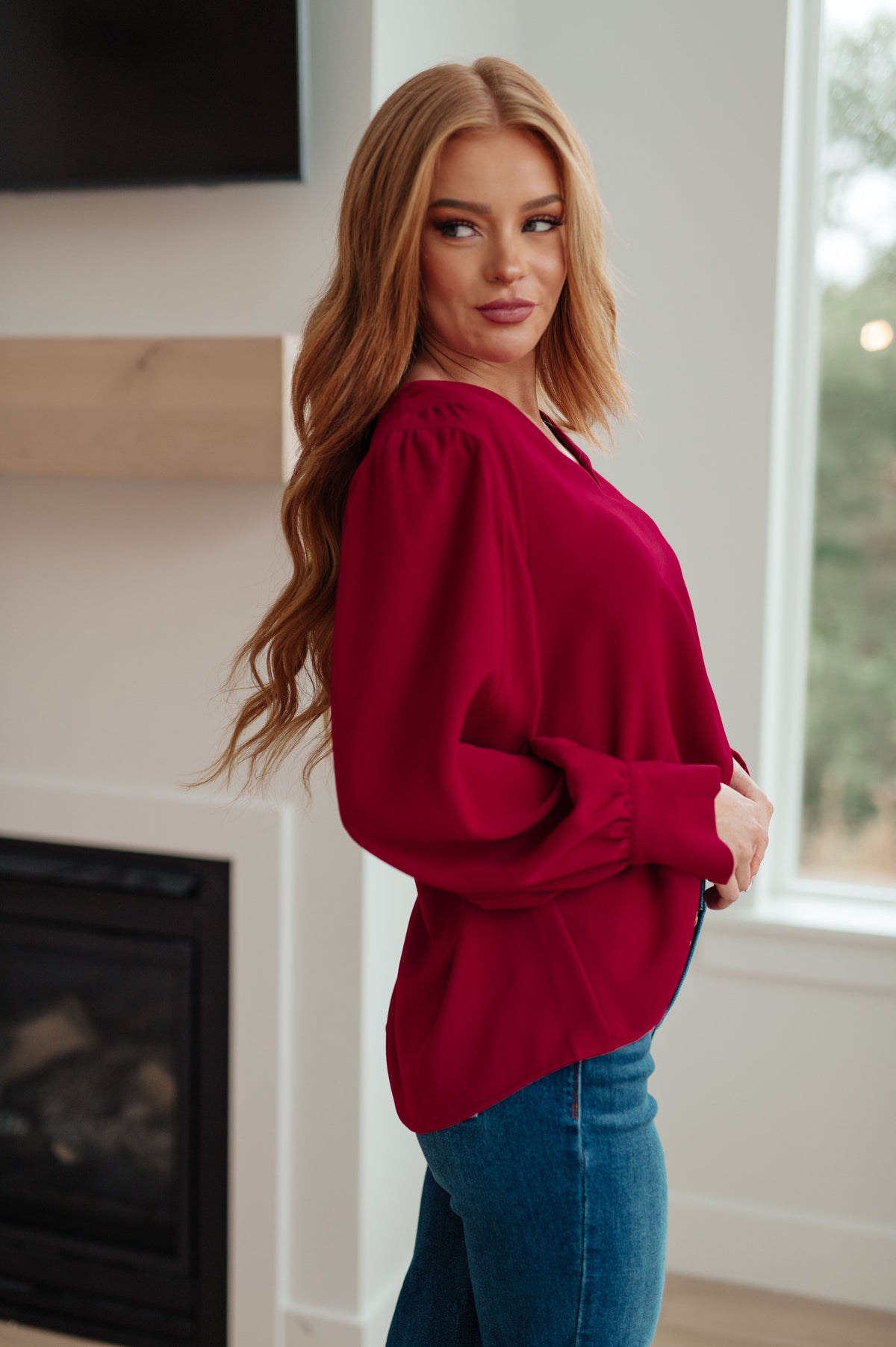 Back in Business V-Neck Blouse - 1985 the VAULT Boutique