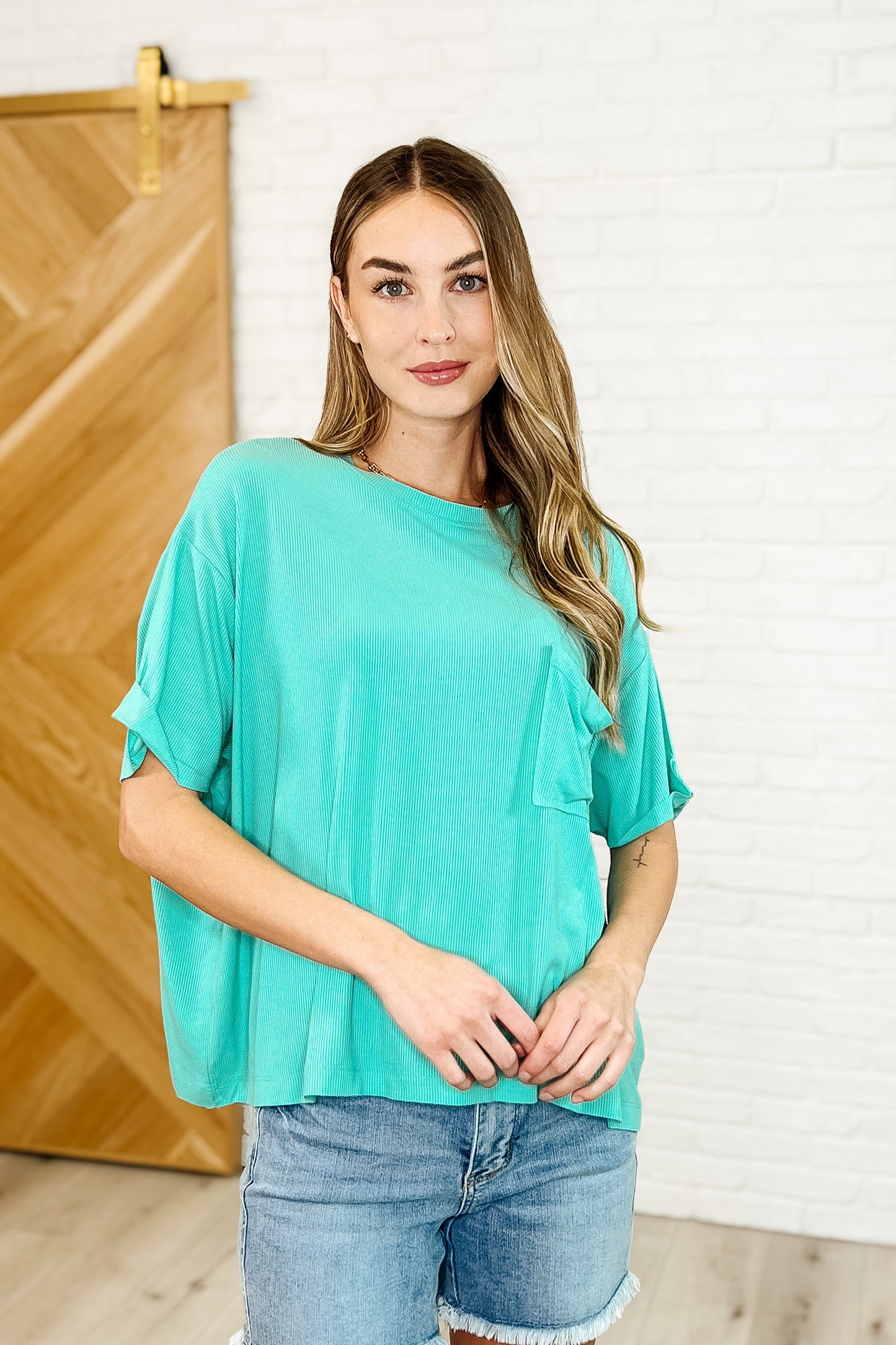 Bare Necessitee Relaxed Basic Tee in Mint
