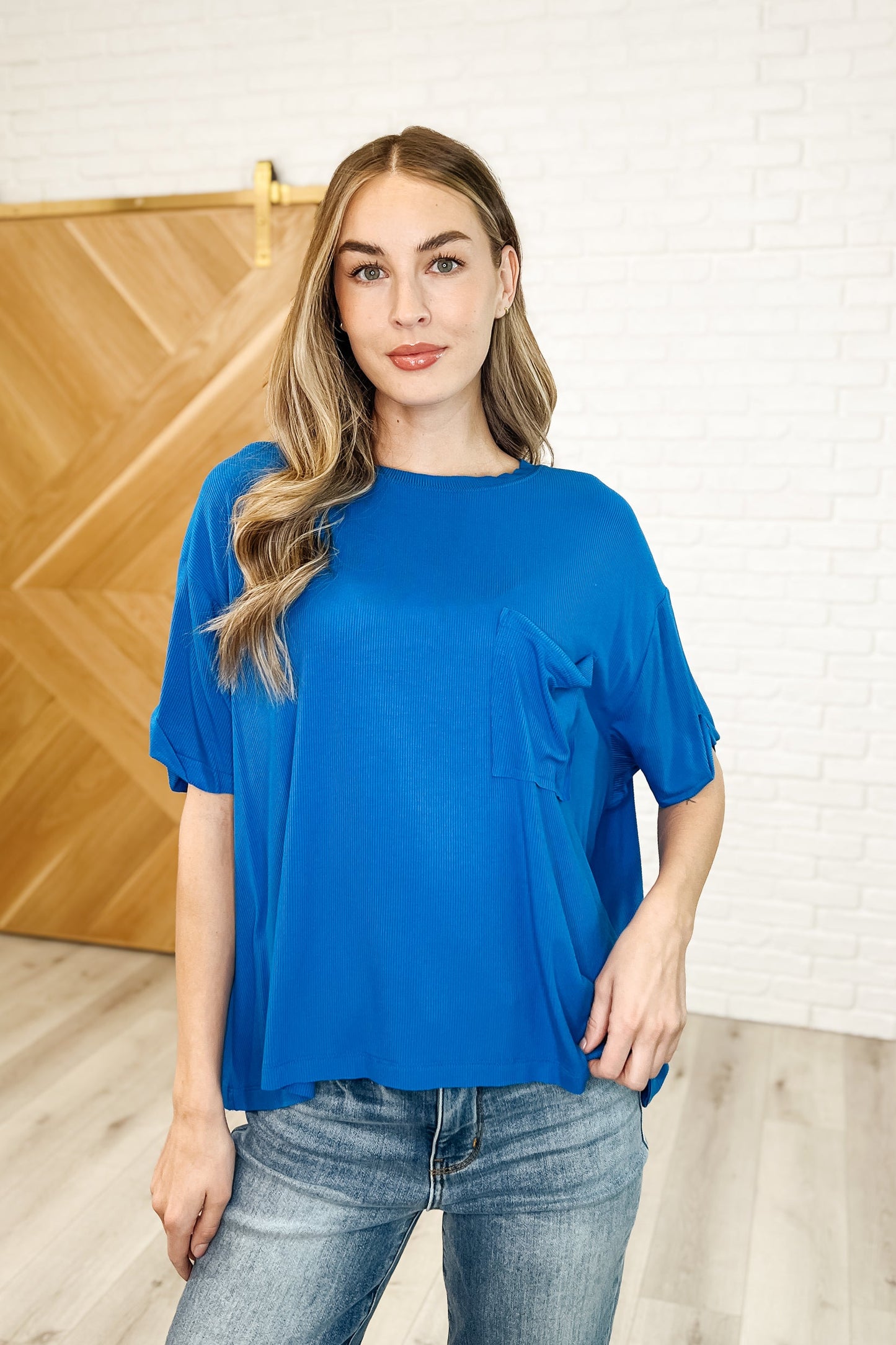 Bare Necessitee Relaxed Basic Tee in Ocean Blue