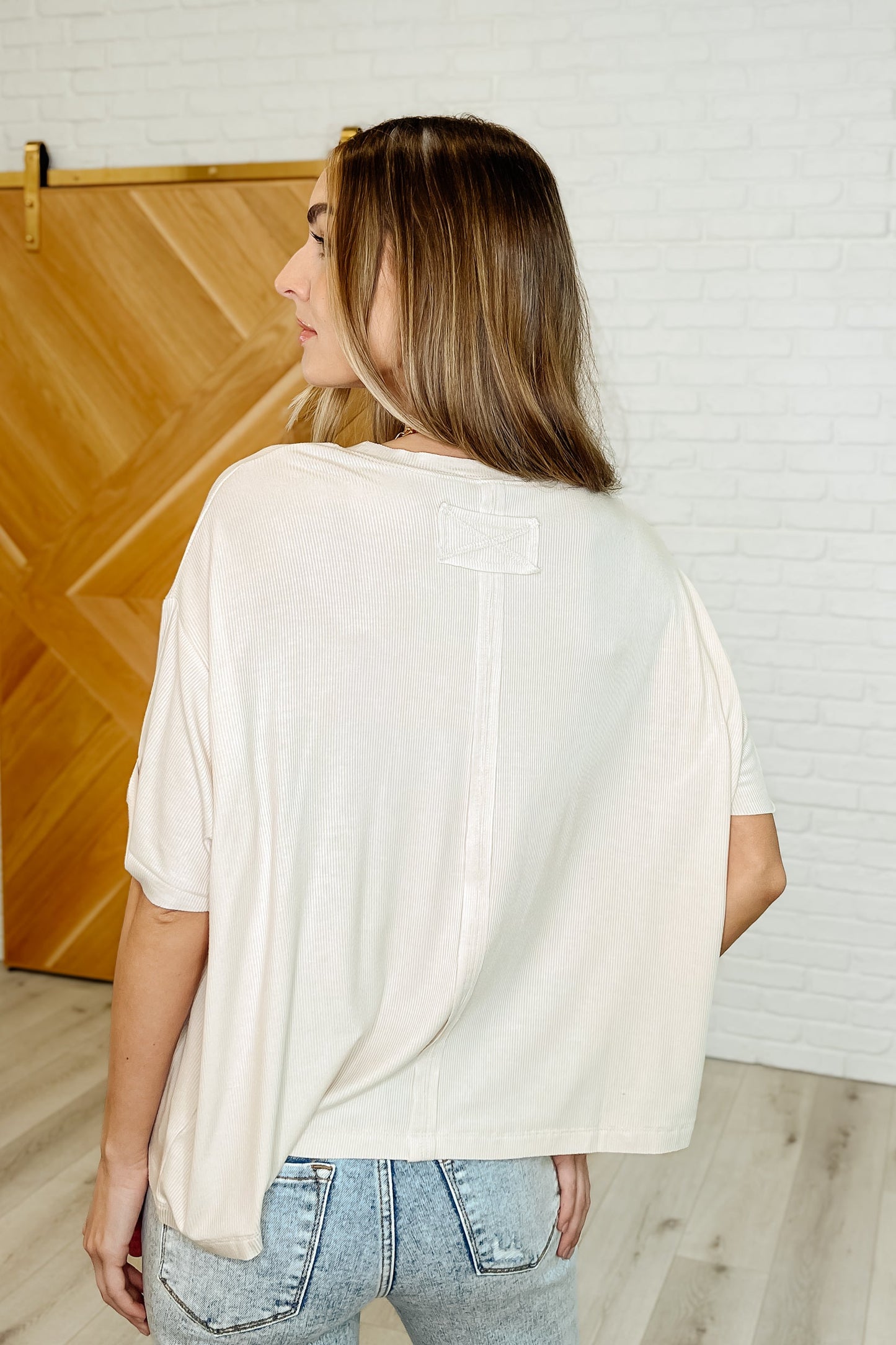 Bare Necessitee Relaxed Basic Tee in Sand Beige