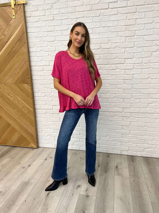 Basically Flowing Dolman Sleeve Top in Hot Pink - 1985 the VAULT Boutique