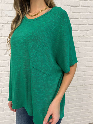 Basically Flowing Dolman Sleeve Top in Kelly Green - 1985 the VAULT Boutique