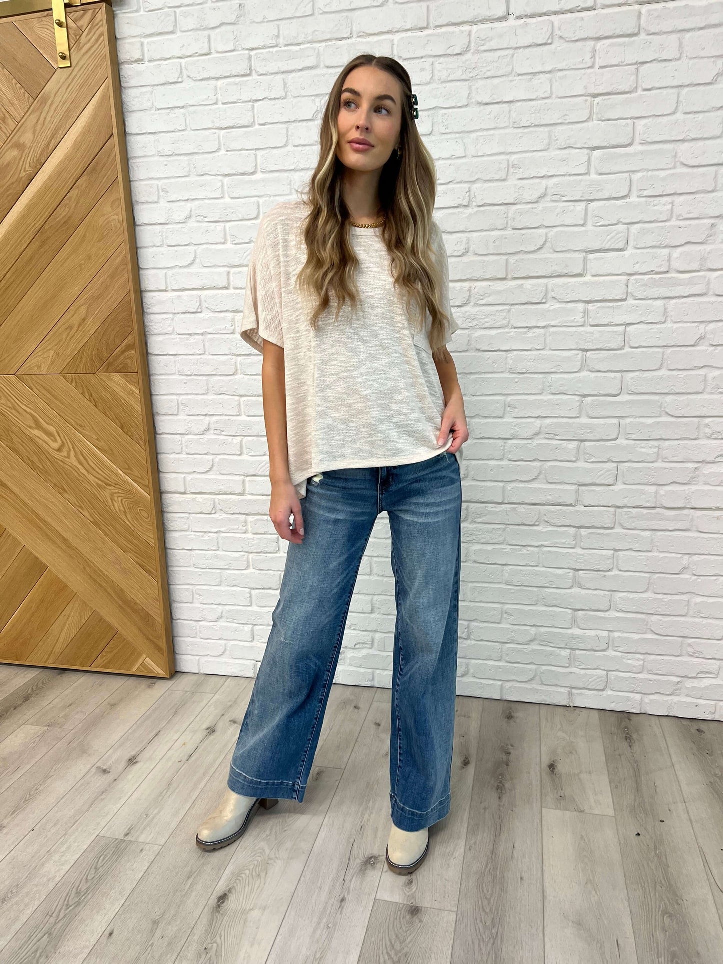 Basically Flowing Dolman Sleeve Top in Sand Beige - 1985 the VAULT Boutique