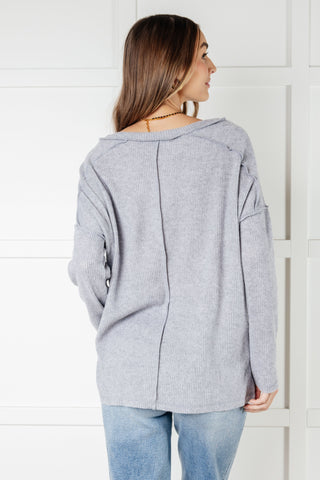 Basically Freezing Brushed Hacci Top in Heather Grey - 1985 the VAULT Boutique