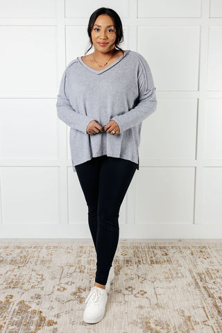 Basically Freezing Brushed Hacci Top in Heather Grey - 1985 the VAULT Boutique