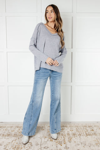 Basically Freezing Brushed Hacci Top in Heather Grey - 1985 the VAULT Boutique