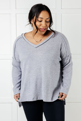 Basically Freezing Brushed Hacci Top in Heather Grey - 1985 the VAULT Boutique