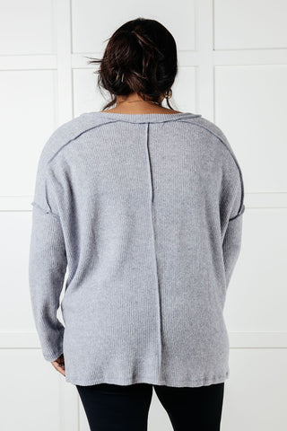 Basically Freezing Brushed Hacci Top in Heather Grey - 1985 the VAULT Boutique