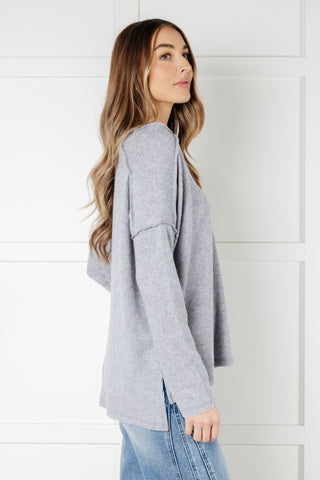 Basically Freezing Brushed Hacci Top in Heather Grey - 1985 the VAULT Boutique