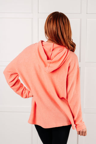 Basically My Favorite Hooded Pullover in Coral - 1985 the VAULT Boutique