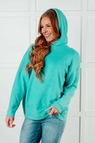 Basically My Favorite Hooded Pullover in Turquoise - 1985 the VAULT Boutique