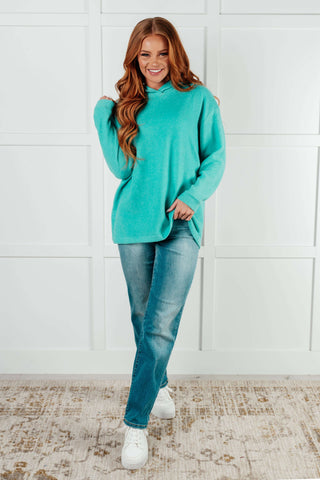 Basically My Favorite Hooded Pullover in Turquoise - 1985 the VAULT Boutique